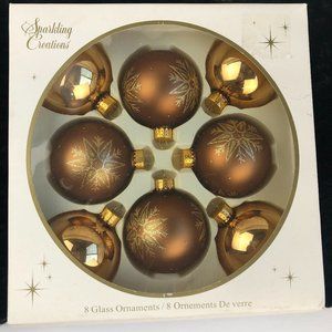 Vintage Sparkling Creations 8 Glass Christmas Ornaments NEW Collectible Sparkly